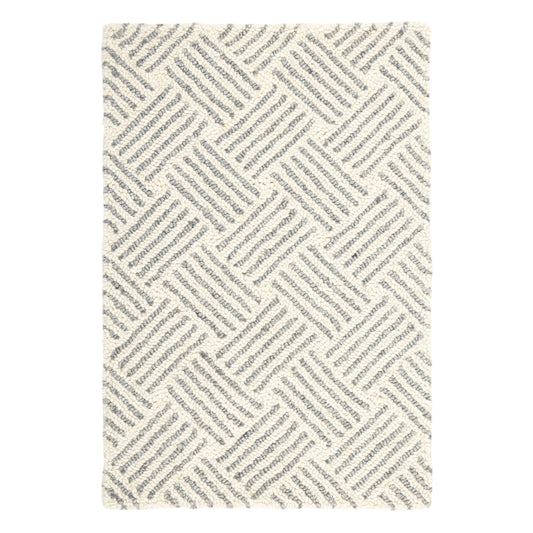 Layers Hand Hooked Wool Rug | Grey