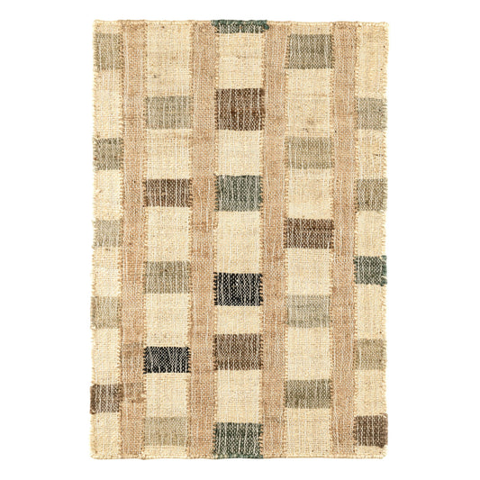 Mosaic Handwoven Jute Rug | Blue
