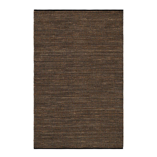 Gravel Handwoven Jute Rug | Black/Natural