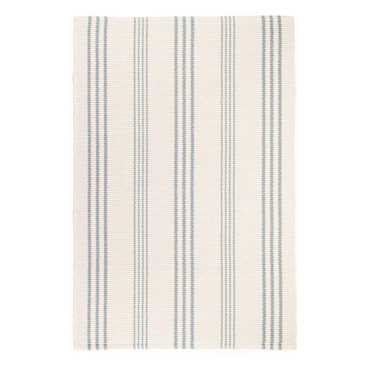 Swedish Stripe Handwoven Cotton Rug | Blue