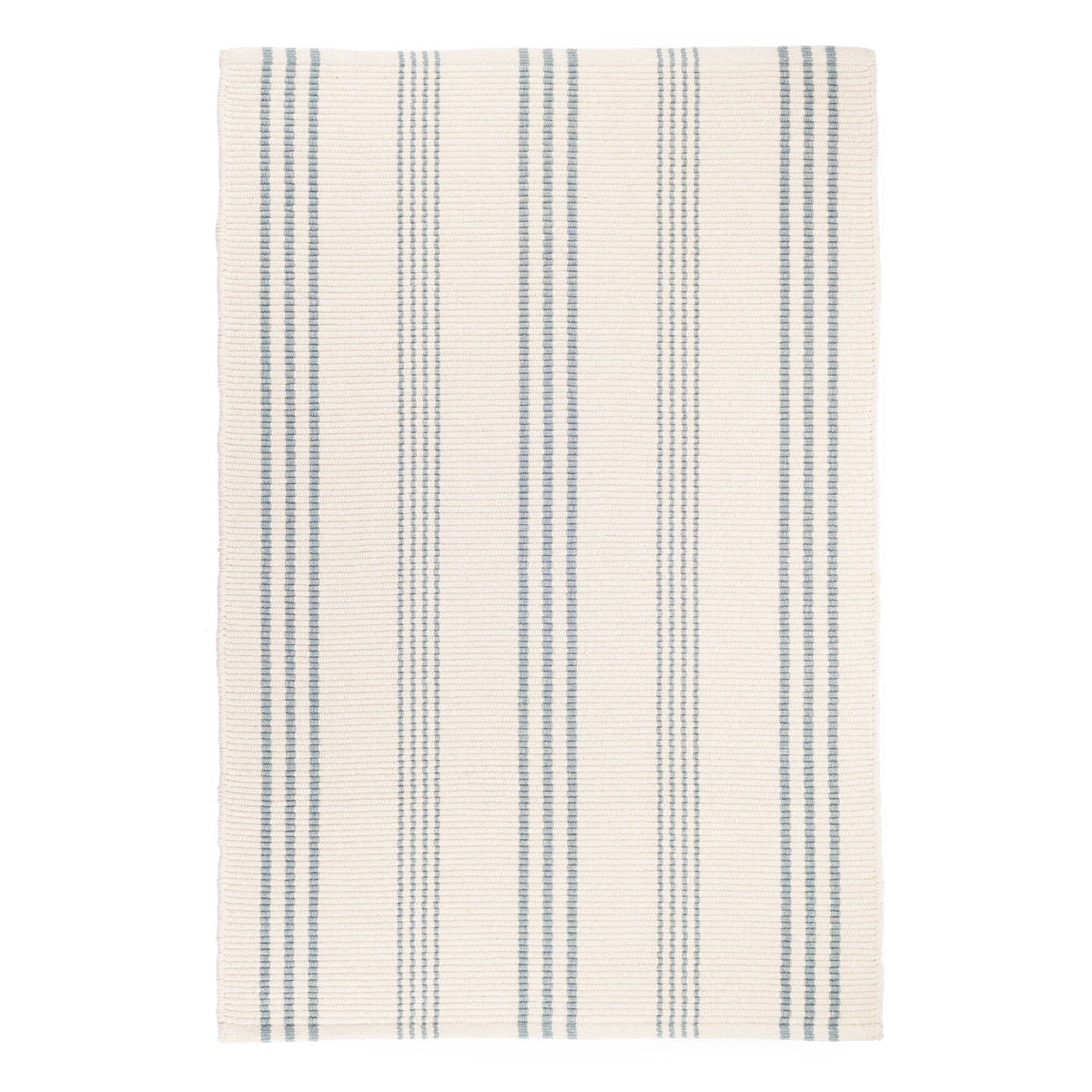 Swedish Stripe Handwoven Cotton Rug | Blue