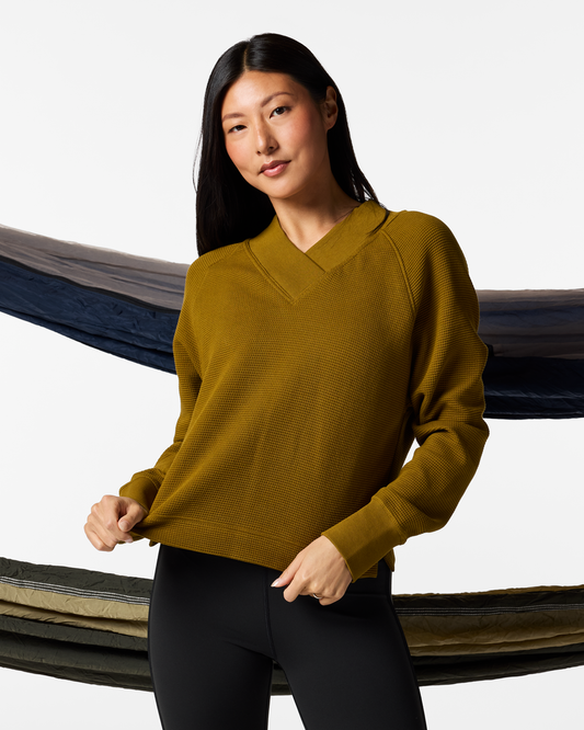 Atajo Long-Sleeve Waffle V-Neck - Women's