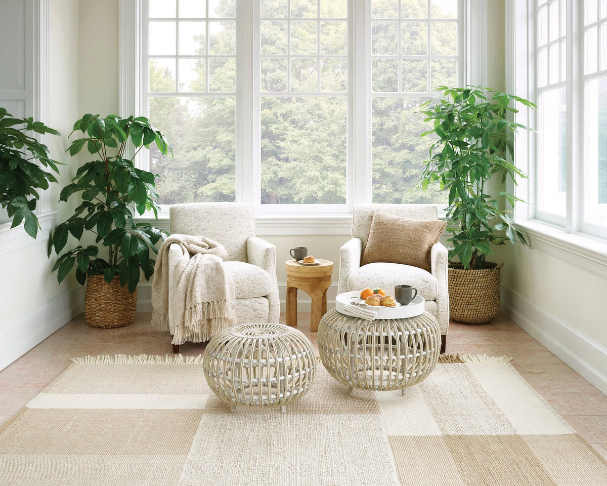 Kali Outdoor Ottoman | Dove White