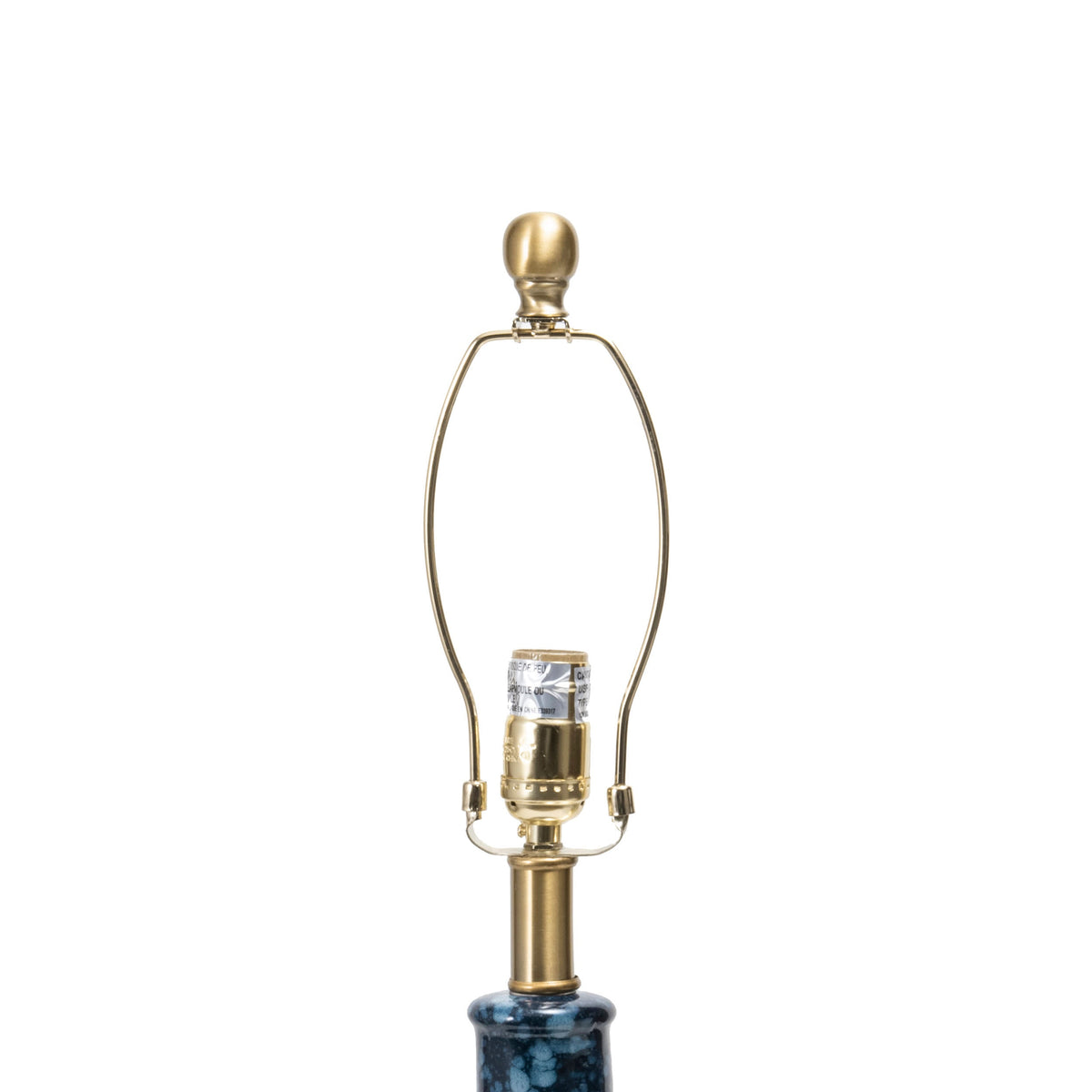 28-inch Tegular Ceramic Flask Table Lamp | Blue