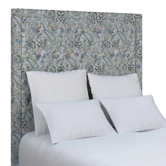 Stonington Tufted headboard | Ines Linen Blue