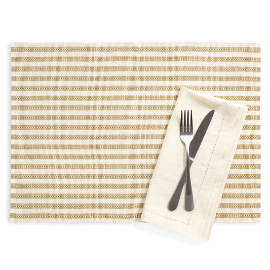 Bell Stripe Placemat Set of 4 | Ochre