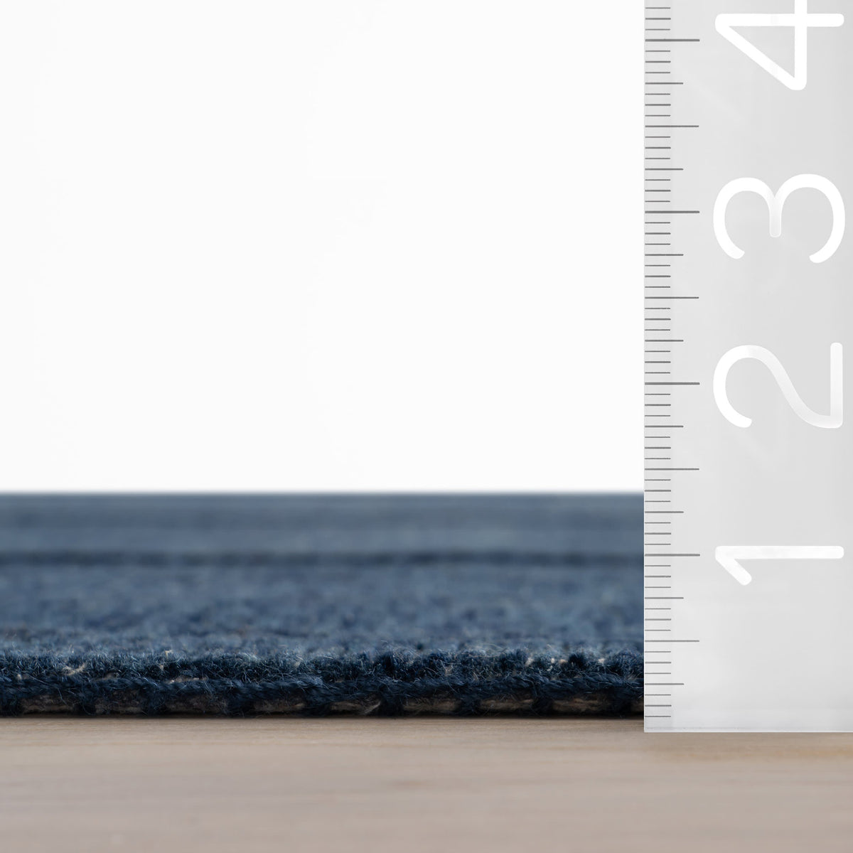 Vox Chevron Handmade Wool Rug | Navy