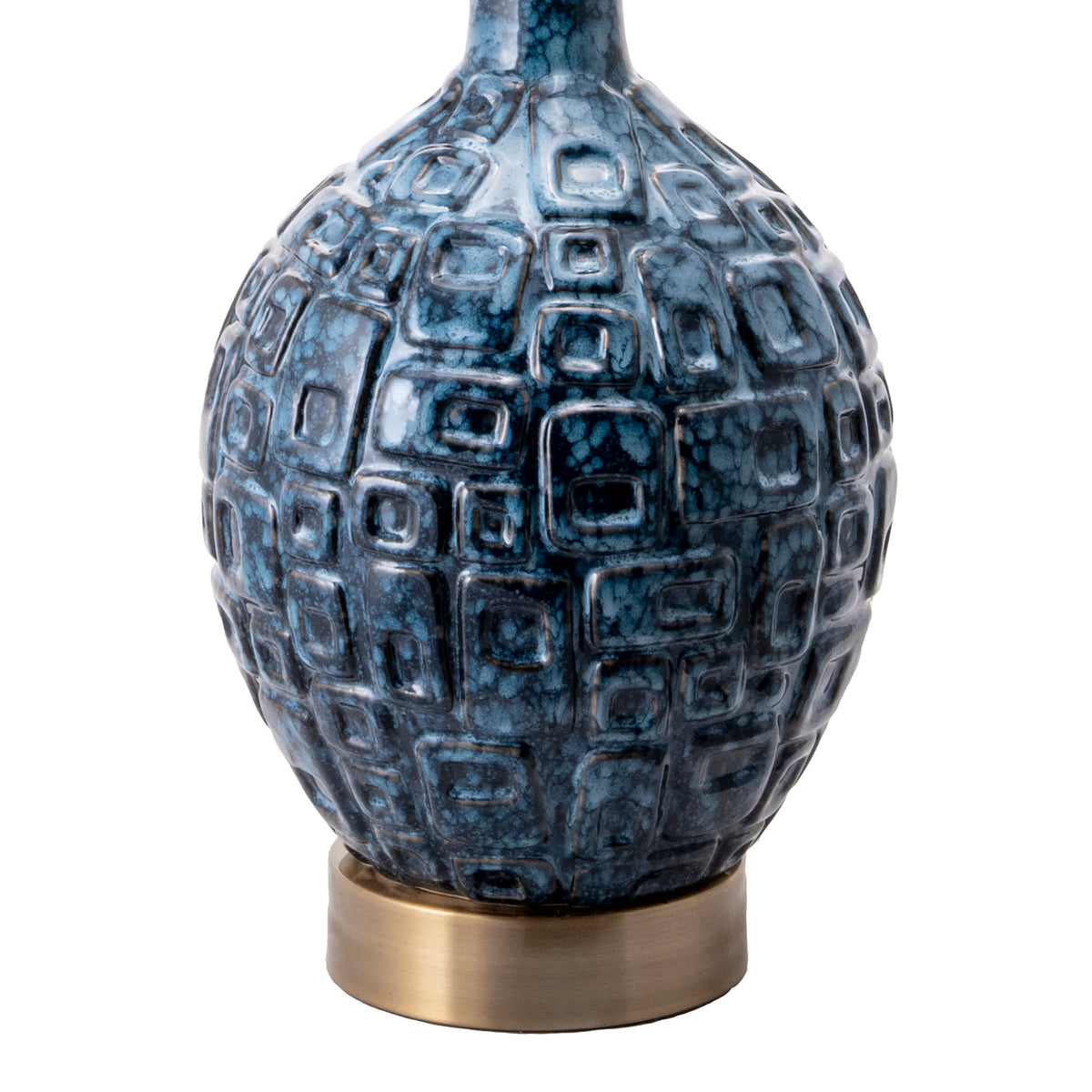 28-inch Tegular Ceramic Flask Table Lamp | Blue
