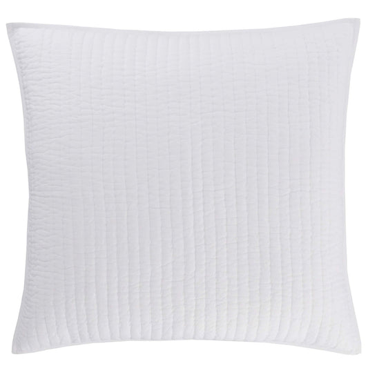 Lana Voile Quilted Sham | White