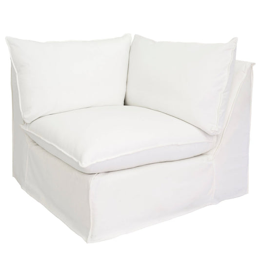 Hollingsworth Slipcovered Corner Chair | White