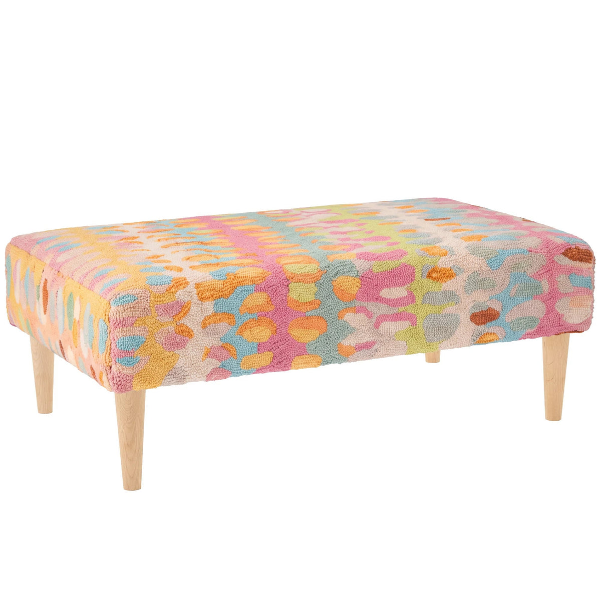 Paint Chip Rug Ottoman | Confetti