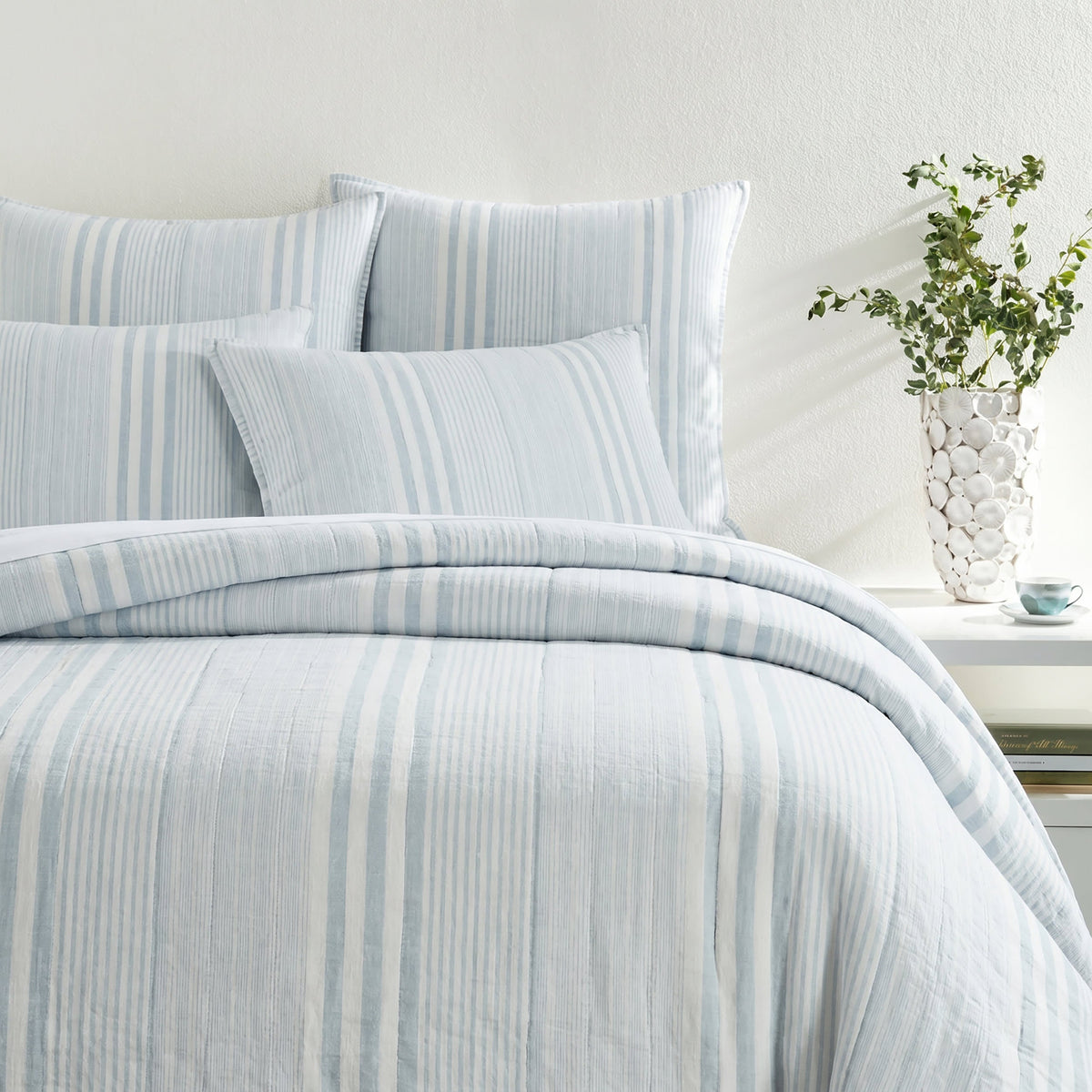 Carolina Stripe Quilted Sham | Sky