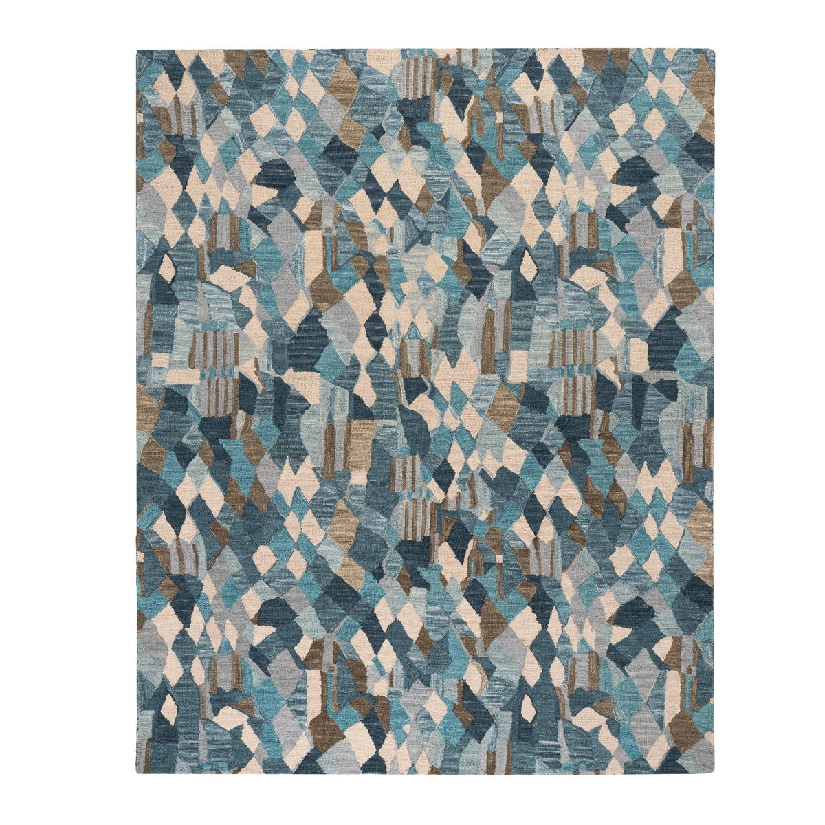 Deer Leap Hand Hooked Wool Rug | Blue