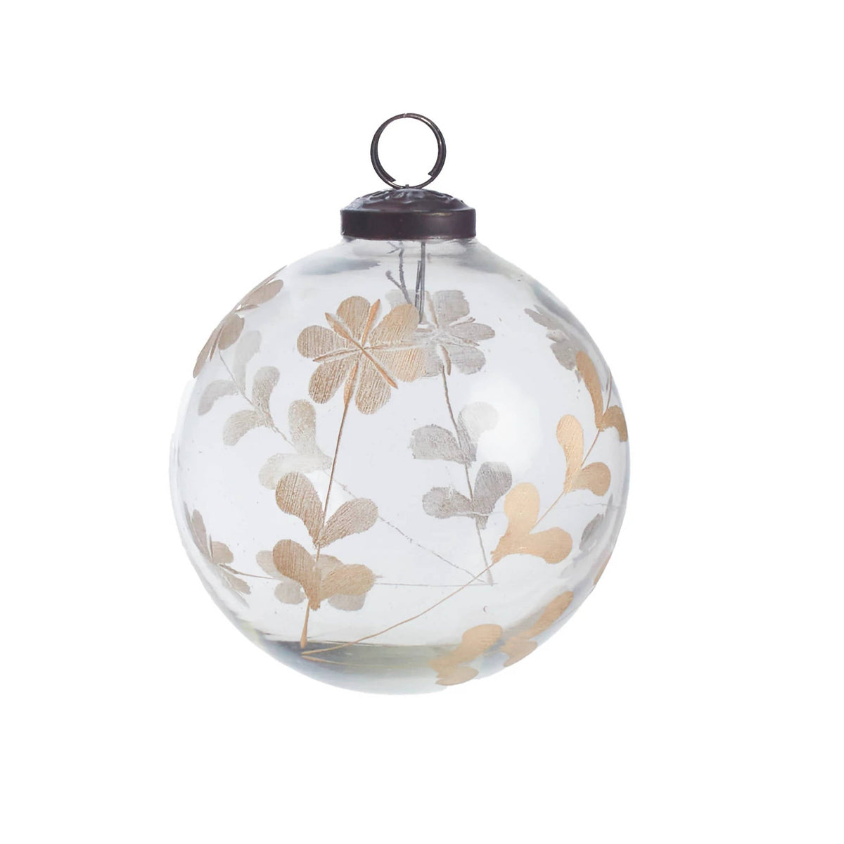 Floral Etched Ornaments Set/2 | Neutral