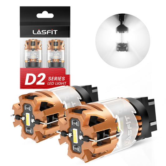 White WT21W CanBus-Ready Reverse Backup Light LED Bulbs | D2 Series