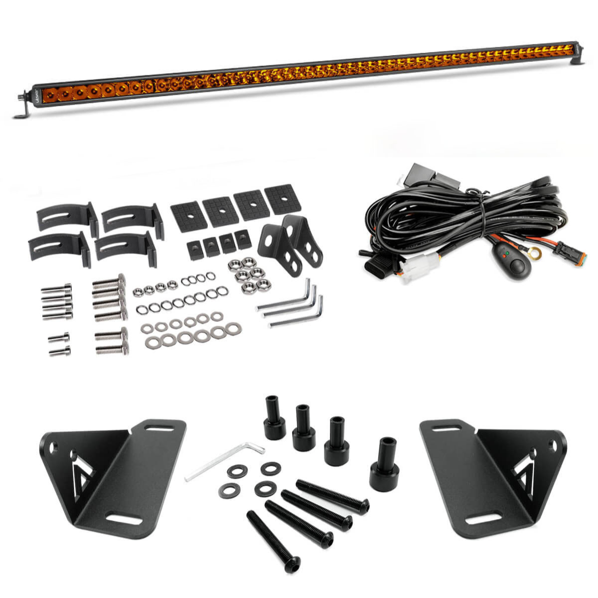 52" Light Bar Hood Mount Kit For 2018-2026 Jeep Wrangler JL Gladiator JT | LASFIT