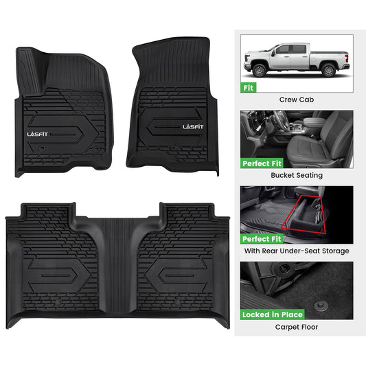 Fit for 2020-2027 Chevrolet Silverado 2500HD 3500HD Floor Mats, Fit Carpet Floor Only