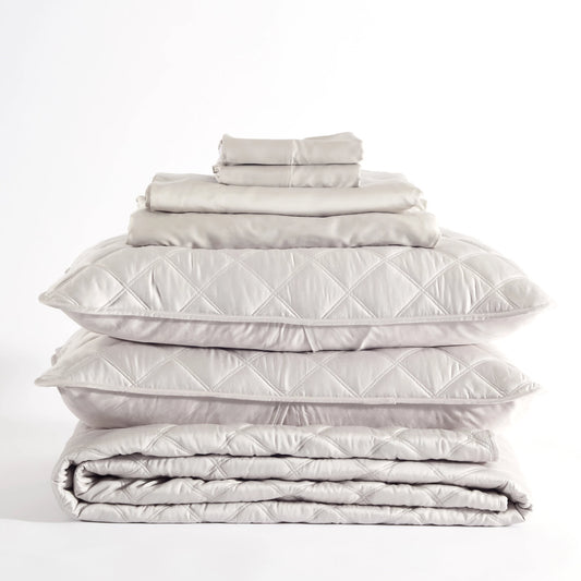 Silken Solid Grey Core Bedding Bundle | None