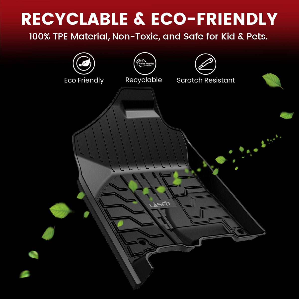 Fit for 2013-2018 Ram 1500 All-Weather 1st & 2nd row Floor Mats, Fit Carpet Floor Only