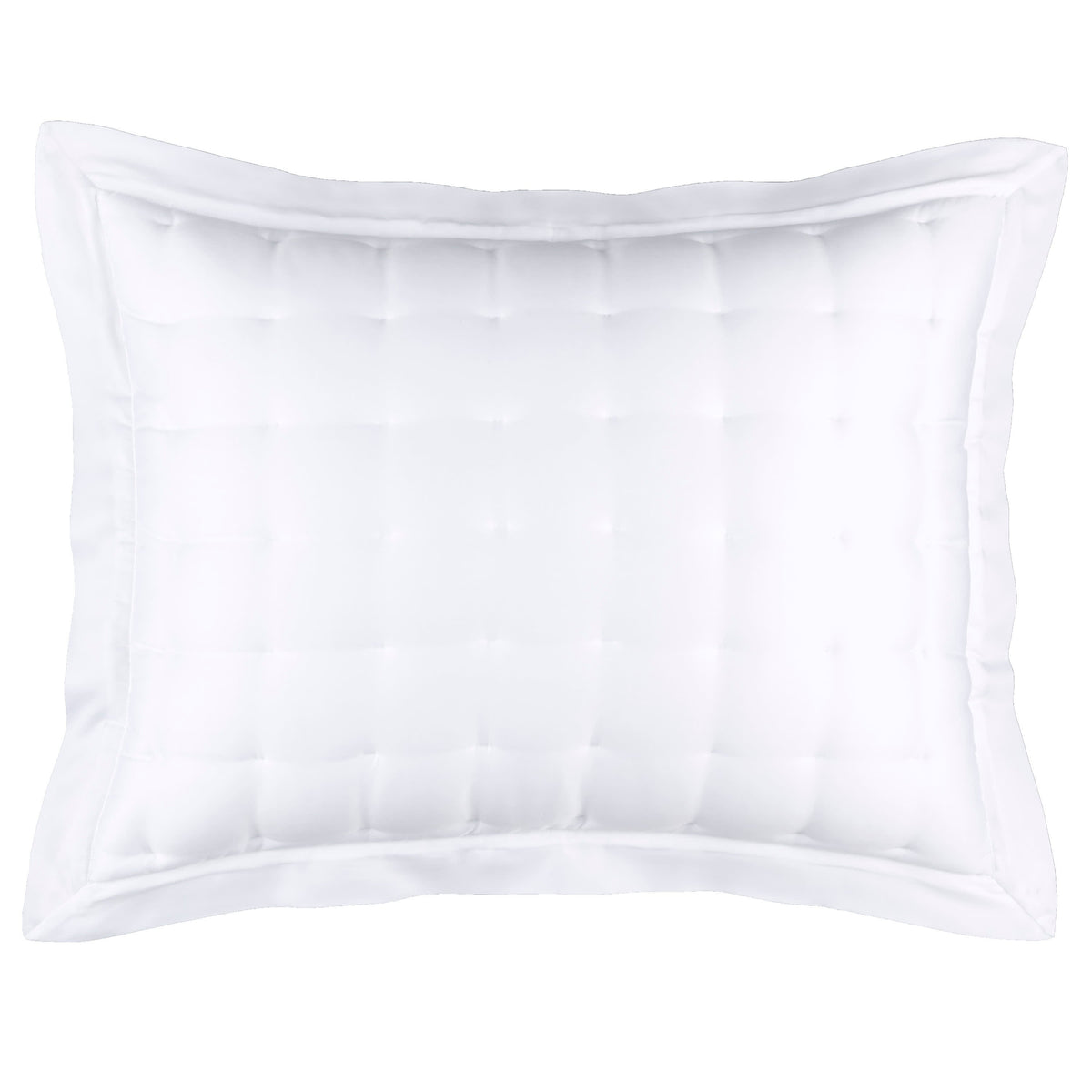 Silken Solid Puff Sham | White