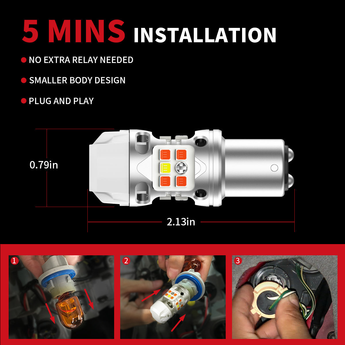 Fit for 2011-2014 Hyundai Sonata The Brightest LED Bulbs Upgrade