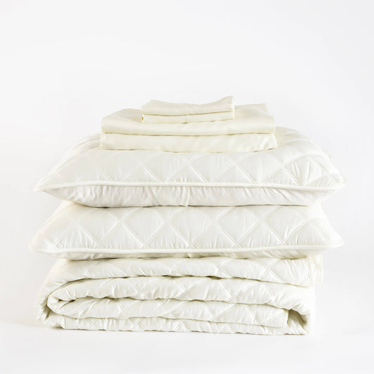 Silken Solid Ivory Core Bedding Bundle | None