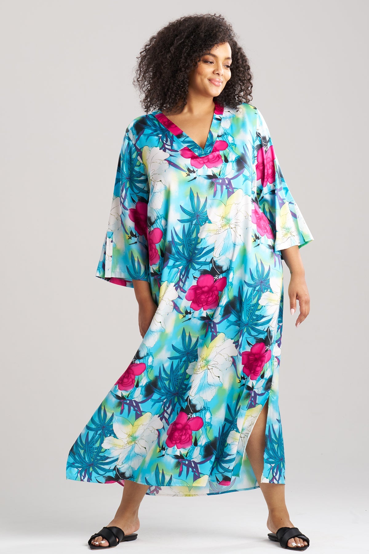 Viva Printed Satin Caftan