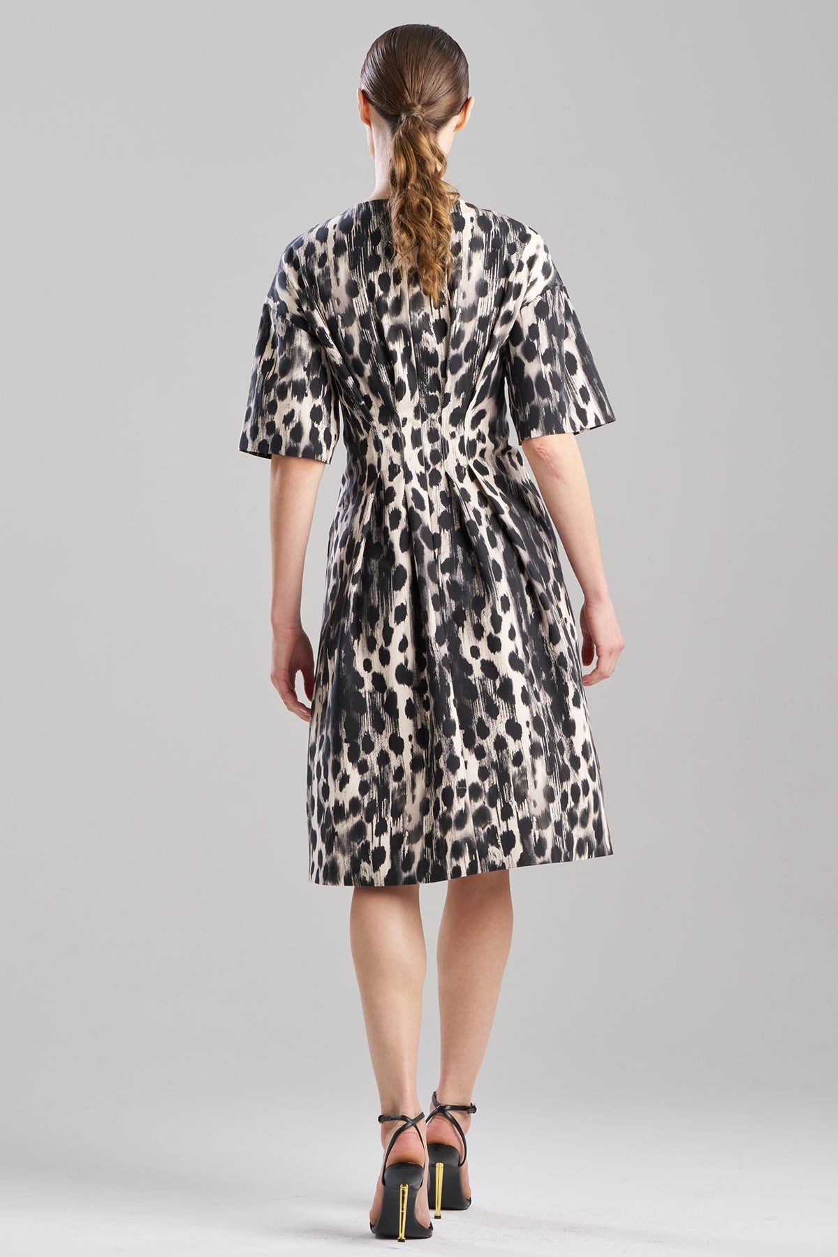 Watercolor Animal Pleat Release Dress
