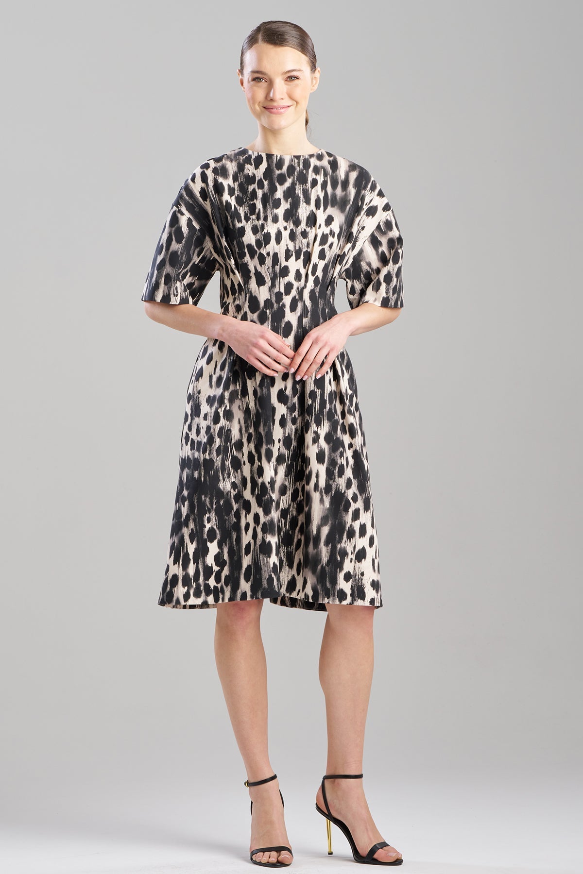 Watercolor Animal Pleat Release Dress