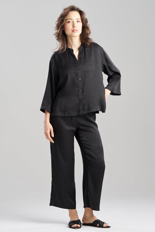 Wilderness Satin Jacquard Button Down PJ Set
