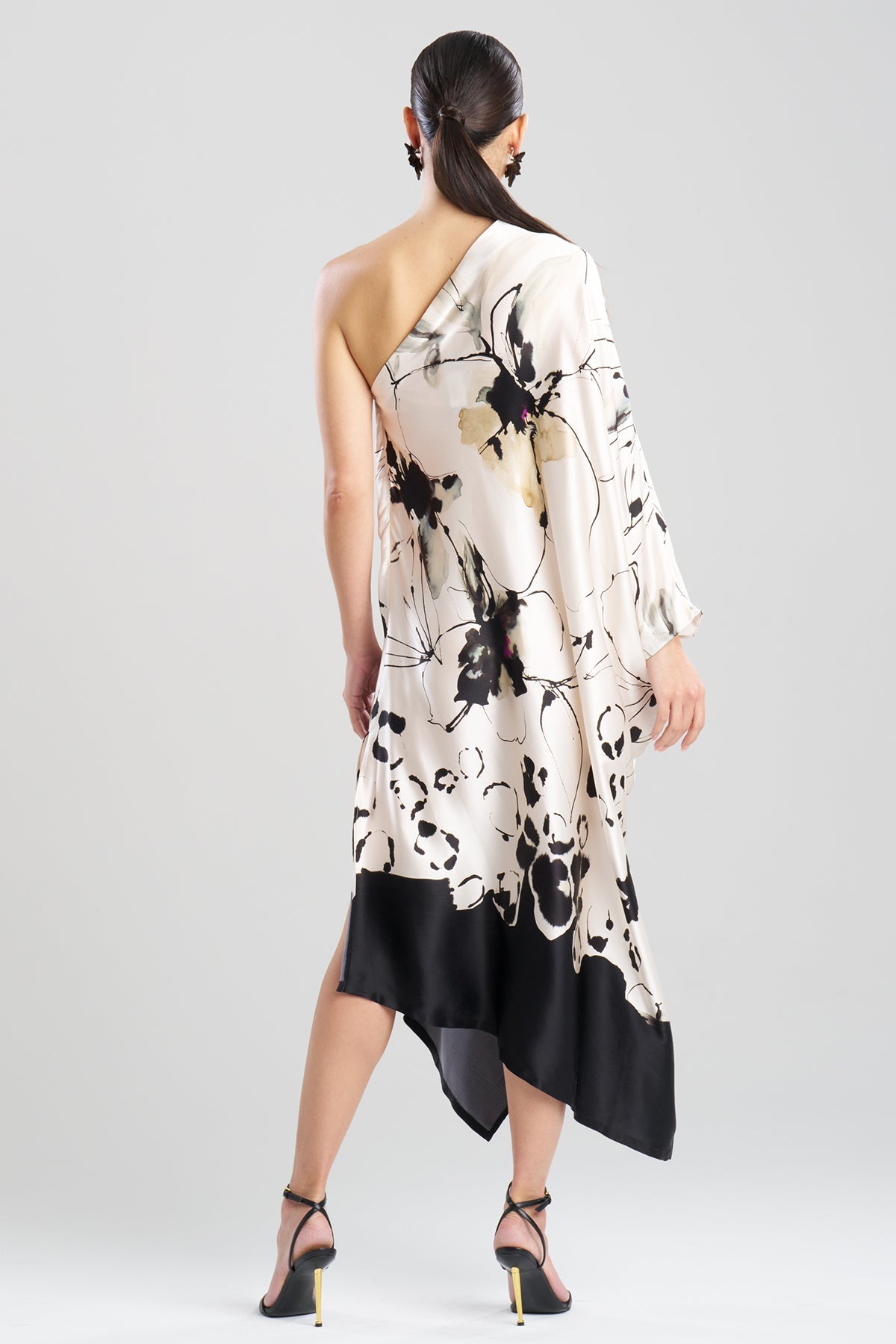 Yumi One Shoulder Silk Caftan
